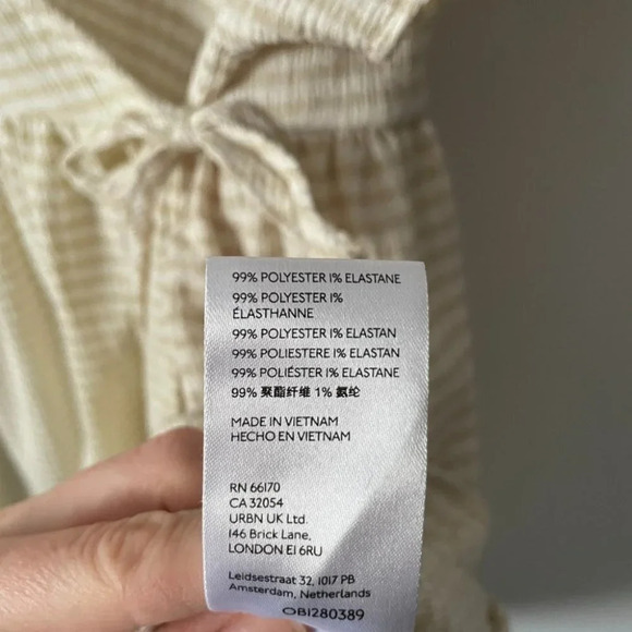 Urban Outfitters Alice Stripe Crinkle Wrap Mini Dress Size Small - Picture 7 of 8